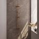 Brauer Copper Edition thermostatische regendouche set met 20 cm douchekop en staaf handdouche (koper geborsteld PVD)