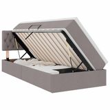 vidaXL LED-opbergbed met matras, taupe, 90 x 190 cm, stof