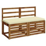 vidaXL - 2-delige - Bankkussens - SOEST - 2 - st - 100% - Polyester - Crèmekleurig