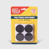 La Briantina Ronde rubberen viltdoppen voor meubels, stoelen en vloeren, zwart, diameter 4 cm, 12 stuks