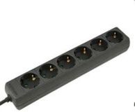 Extend BESLI Import/Export B.V. Tafelcontactdoos 6-voudig – Met randaarde, 1,5 meter kabel, 3x1.5mm², zwart