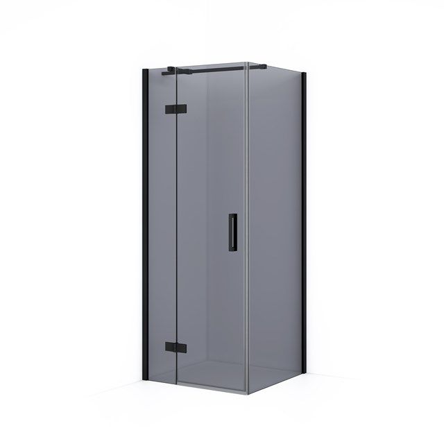 Maxaro Douchecabine Diamond 80x80cm 8mm Rookglas Veiligheidsglas Mat Zwart