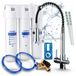 Ari Robinet de cuisine 3 voies Solid Spring chromé avec douchette extractible et système de filtration d'eau Aquaphor Kristall H