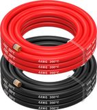 MMOBIEL 4 AWG Siliconen Elektrische Draad - 4 Gauge (21,2mm²) Vertinde Koperkabel - 2 Aparte Draden Rood & Zwart Elk 2,5 m