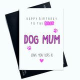 Gelukkige AP91 Happy Birthday To The Best Dog Mum Love You Lots verjaardagskaart voor hond en moeder, roze