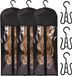 FixionParts B.V. 3 pièces porte-extensions de cheveux extra longs - Sacs de rangement et cintres pour perruques et accessoires - 80 cm - Noir