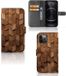 B2Ctelecom Book Case voor Apple iPhone 12 Pro Max Wooden Cubes