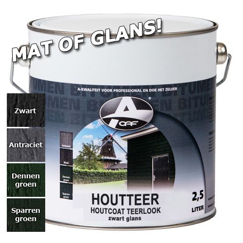OAF Houtteer Houtcoat Teerlook Mat Zwart 750 ml