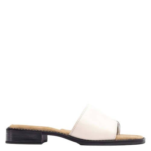 Unisa Handy_26_Gra leren slippers ecru