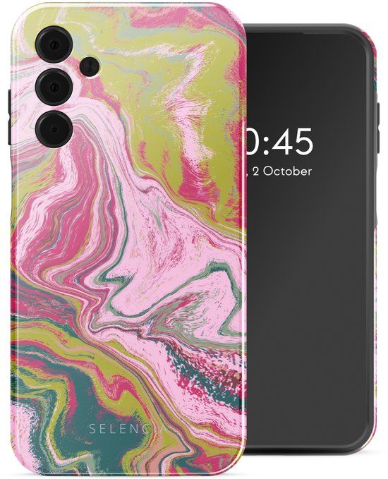 Selencia Hoesje - Geschikt voor Samsung Galaxy A15 (4G) / A15 (5G) - Backcover - Marble Pink