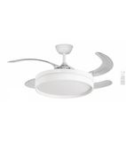 Bastilipo FALESIA - Intrekbare plafondventilator, klasse A, 40 W DC-motor, afstandsbediening, 36 W, 3 tonen, led-verlichting