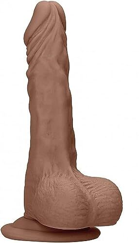 RealRock Realistic and Rocksolid Shots RealRock Skin - 9'' / 23cm Dong with testicles - Tan
