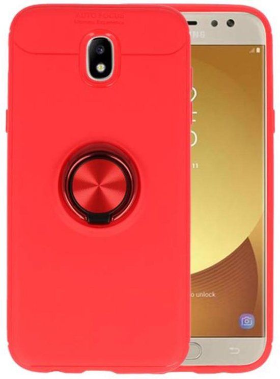 Best Cases Rood Zacht TPU met Ringhouder hoesje voor Samsung Galaxy J5 2017
