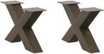 vidaXL Salontafelpoten 2 stuks X-vormig 50 cm staal naturel