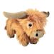 Inware pluche Schotse hooglander koe knuffeldier - bruin - staand - 24 cm