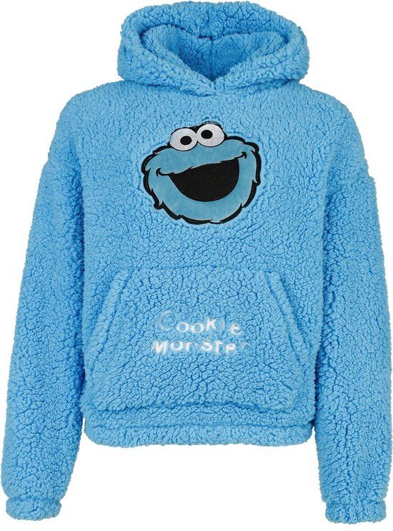 Sesame Street Cookie Monster Dames Trui met capuchon - blauw - M