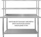 KuKoo Table de cuisine à double étagère - Acier inoxydable - 180 cm - Capacité de 350 kg