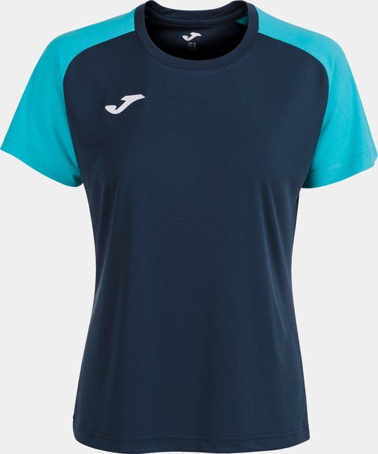 Joma Academy IV Shirt Korte Mouw Dames - Marine / Fluor Turquoise - Maat M