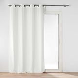 Douceur d'Intérieur Novana Gordijn met ogen 135 x 260 cm wit effen fluweel