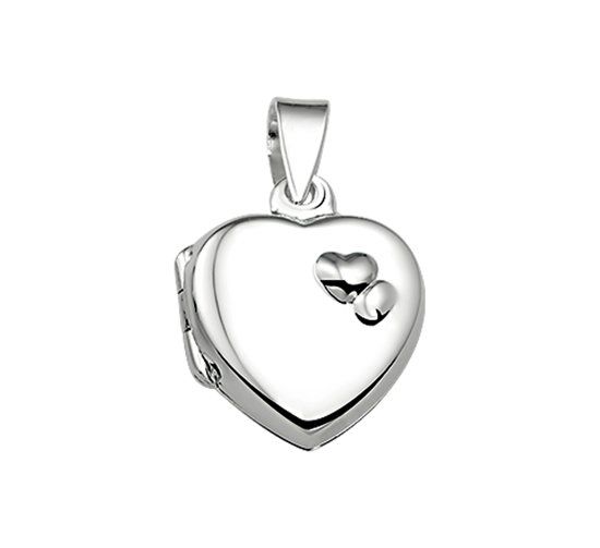 The Jewelry Collection Hanger - Medaillon Hart - Zilver - 13mm