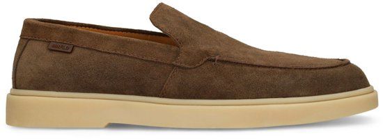 Manfield Heren Bruine suède loafers Maat 44