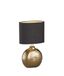 Fischer & Honsel | Tafellamp, Foro | bronskleurig antiek| stoffen kap | zwart chintz binnen goudkleurig | L: 23,00 cm, B: 13,00 cm, H: 36,00 cm, | met snoerschakelaar | 1x E14 max. 40 Watt | 50558