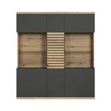 trendteam smart living Highboard kast vitrine Norris antraciet met Coast Evoke eiken