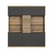 trendteam smart living Highboard kast vitrine Norris antraciet met Coast Evoke eiken