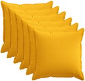 vidaXL - Kussensloop - 6 stuks - Lichtgeel - 80 x 80 cm - Katoensatijn