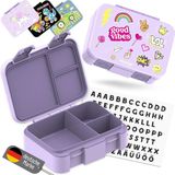 BEARFOOT Compacte Broodtrommel bentobox good vibes BPA-vrij & lekvrij 650ml paars