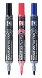 Pentel MWL5SBF Maxiflo Flex-Feel whiteboard-marker, flexibele punt, 3 stuks (zwart, rood, blauw)