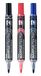 Pentel MWL5SBF Maxiflo Flex-Feel whiteboard-marker, flexibele punt, 3 stuks (zwart, rood, blauw)