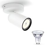 Philips LED Philips Pongee Opbouwspot (Wit) - Warmwit Licht - Wandspot of Plafondspot met 1 Lichtpunt - GU10 - SceneSwitch - Eenvoudig Dimbaar met Je Klassieke Schakelaar