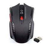 Brussels08 Panda Brussels08 2.4Ghz draagbare optische mobiele draadloze gaming-muis met 6 knoppen met USB-ontvanger voor computer-pc-laptopkantoor Medium Zwart