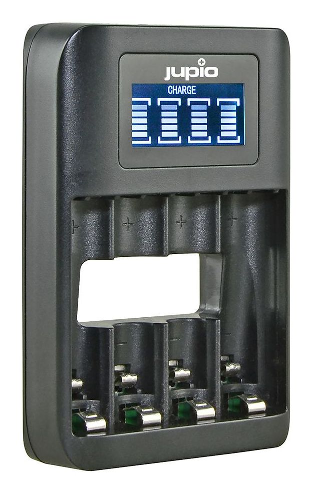Jupio USB 4-slots AA/AAA Battery Fast Charger - LCD