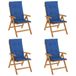 VidaXL Tuinstoel Terras Gecapitonneerde Zitting Polyester Blauw 6 Stuks