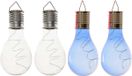 Lumineo 4x Buiten/tuin LED wit/blauw peertjes solar verlichting 14 cm
