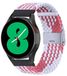 By Qubix Qubix - Braided nylon bandje - Wit / roze - geschikt voor Huawei Watch GT 6 / GT 7 / GT 6 pro / GT 7 pro - 46mm