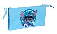 Merkloos Schoolpennenzak Stitch Blauw 22 x 12 x 3 cm