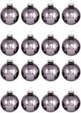 Krebs Kerstballen - 16x stuks - gray purple - glas - 7 cm - glans - kerstboomversiering - luxe
