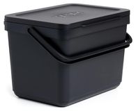 Poubelle - Poubelle de cuisine compacte - 6 litres - Matériau recyclé - Noir