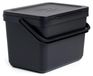 Poubelle - Poubelle de cuisine compacte - 6 litres - Matériau recyclé - Noir