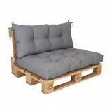 Merkloos Relaxdays Palletkussenset - 2-delig - Grijs