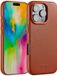 Accezz Leather Backcover Geschikt voor iPhone 16 Pro MagSafe Sienna Brown