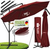 Tillvex Parasol Ø 350 cm Rood Zweefparasol Aluminium Waterdicht