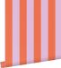 ESTAHome behang strepen oranje en lila paars - 53 cm x 10.05 m