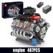LSX454 V8-motor gemotoriseerd - Bouwset met kliksteentjes - Lithium-batterie - Kleine bouwstenen - Convient aux 14 ans et plus - In originele verpakking