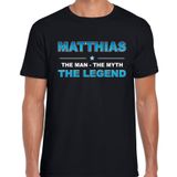 Bellatio Decorations Matthias Voornaam cadeau - The man, The myth the legend - zwart - heren S