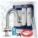 Ari Nordic Robinet de cuisine 3 voies, Acier inoxydable, Douchette extractible, avec système de filtration d'eau Aquaphor Ro-202S Pro