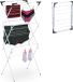 Merkloos Relaxdays droogtoren - inklapbaar - 18 stangen - metaal - 136 x 62 x 51 cm - smal - wit